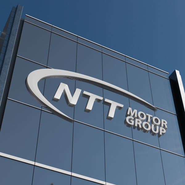 3D Logo Mockup on Building - white